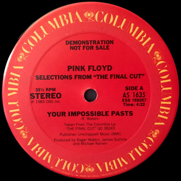 Pink Floyd : Selections From The Final Cut (12",33 ⅓ RPM,Promo,Sampler,Stereo)