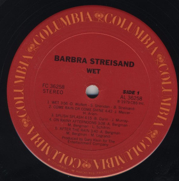 Barbra Streisand : Wet (LP,Album)