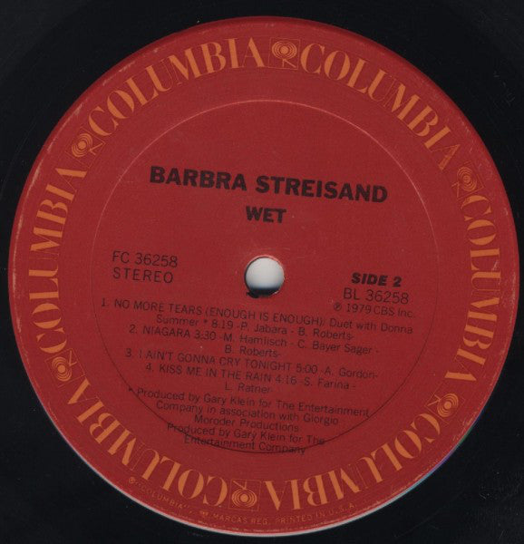 Barbra Streisand : Wet (LP,Album)