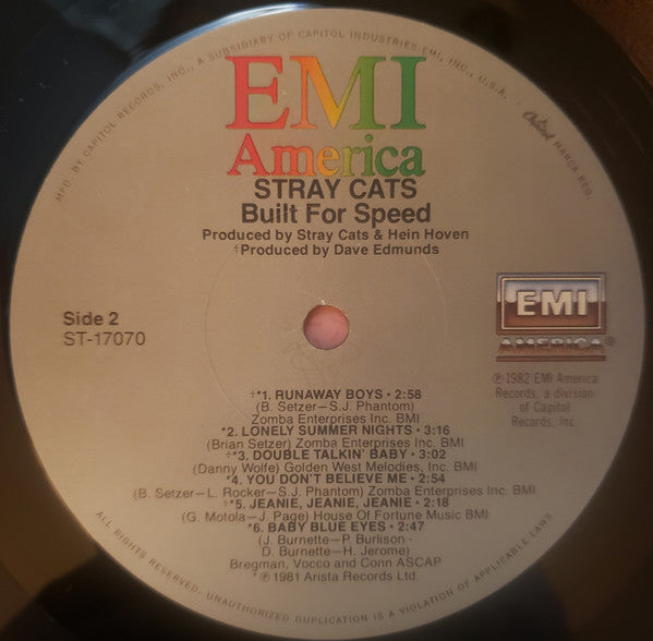 Stray Cats : Built For Speed (LP,Album,Compilation)