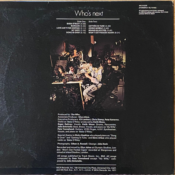 Who, The : Who's Next (LP,Album,Reissue,Stereo)