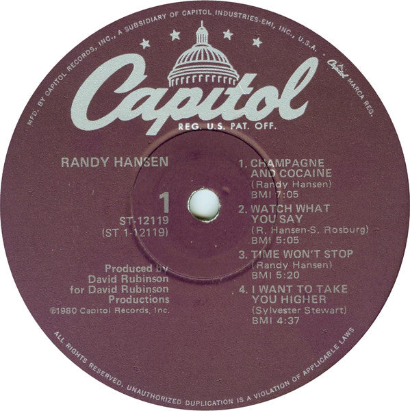 Randy Hansen : Randy Hansen (LP,Album)