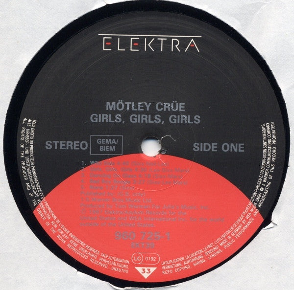 Mötley Crüe : Girls, Girls, Girls (LP,Album)