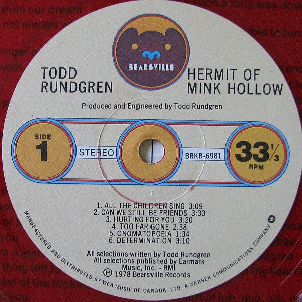 Todd Rundgren : Hermit Of Mink Hollow (LP,Album)