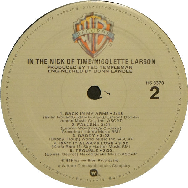 Nicolette Larson : In The Nick Of Time (LP,Album)