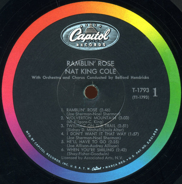 Nat King Cole : Ramblin' Rose (LP,Album,Mono)
