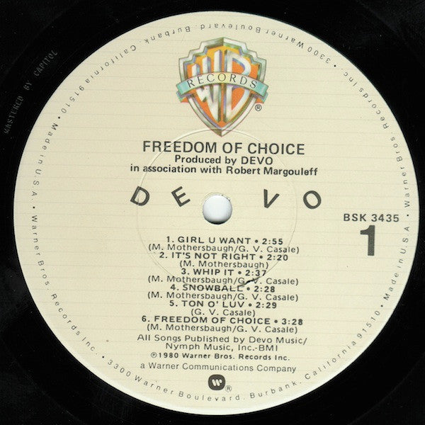 Devo : Freedom Of Choice (LP,Album)