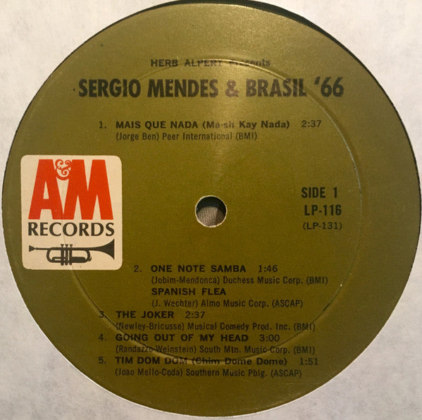 Sérgio Mendes & Brasil '66 : Herb Alpert Presents Sergio Mendes & Brasil '66 (LP,Album,Mono)