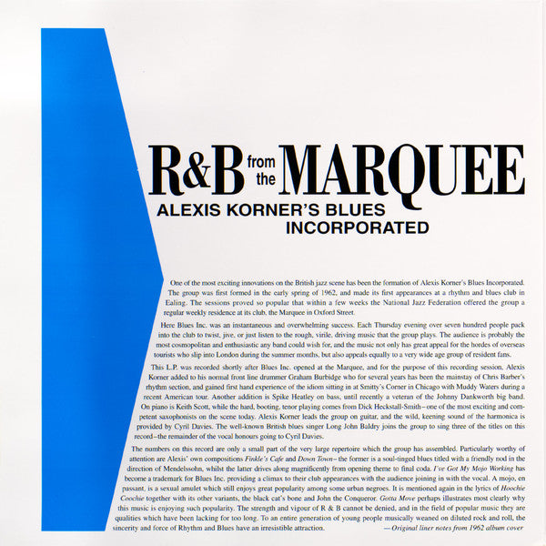 Blues Incorporated : R&B From The Marquee (LP,Album,Limited Edition,Numbered,Remastered,Mono)