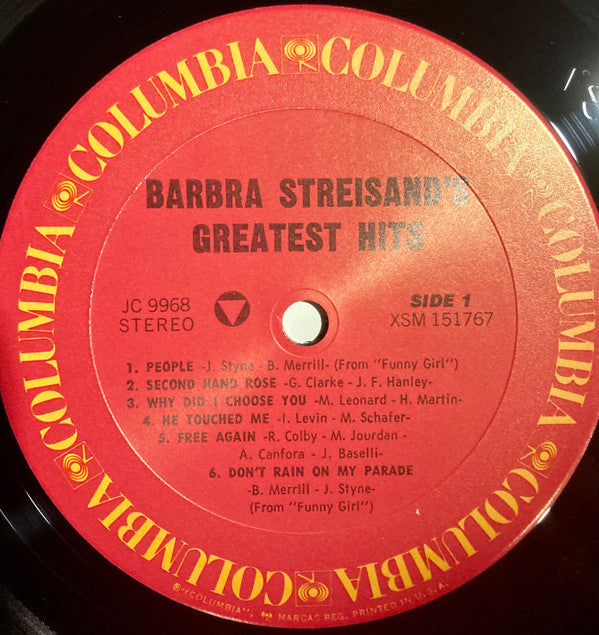 Barbra Streisand : Barbra Streisand's Greatest Hits (LP,Compilation,Reissue,Stereo)