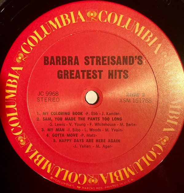Barbra Streisand : Barbra Streisand's Greatest Hits (LP,Compilation,Reissue,Stereo)