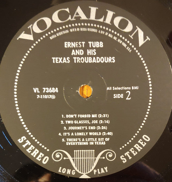 Ernest Tubb And His Texas Troubadours : Ernest Tubb And His Texas Troubadours (LP,Stereo)
