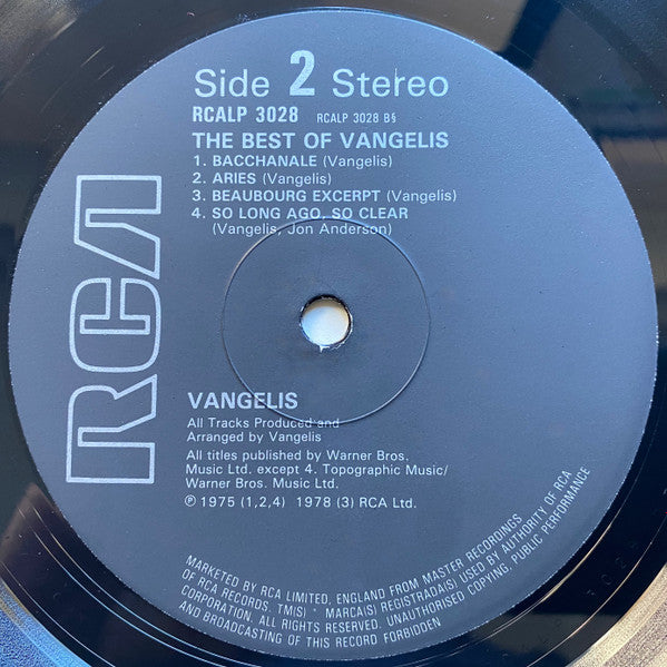 Vangelis : The Best Of Vangelis (LP,Album,Compilation,Reissue)