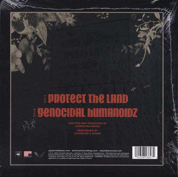 System Of A Down : Protect The Land / Genocidal Humanoidz (7",45 RPM,Single,Limited Edition)
