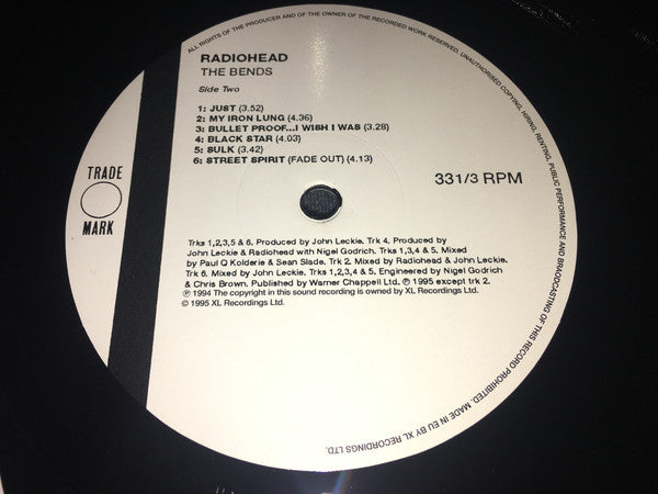 Radiohead : The Bends  (LP,Album,Reissue,Repress)