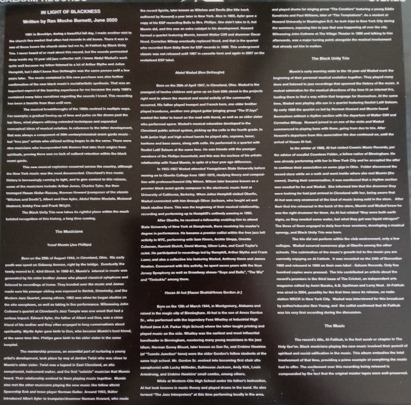 Black Unity Trio : Al-Fatihah (LP,Album,Reissue,Remastered,Repress,Stereo)