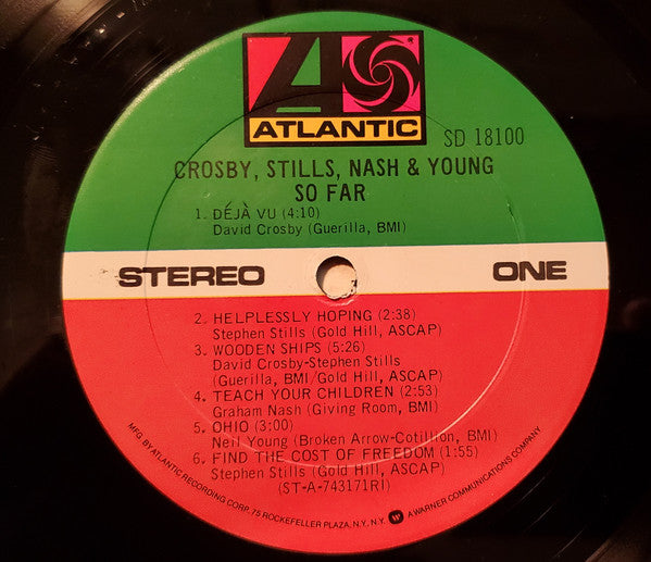 Crosby, Stills, Nash & Young : So Far (LP,Compilation,Stereo)
