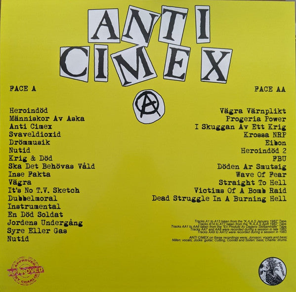 Anti Cimex : The Complete Demos Collection 1982 - 1983 (LP,Compilation,Remastered)