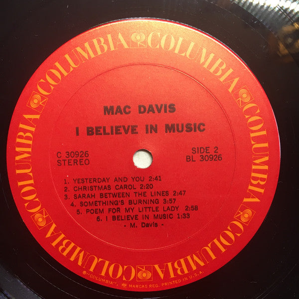 Mac Davis : I Believe In Music (LP)