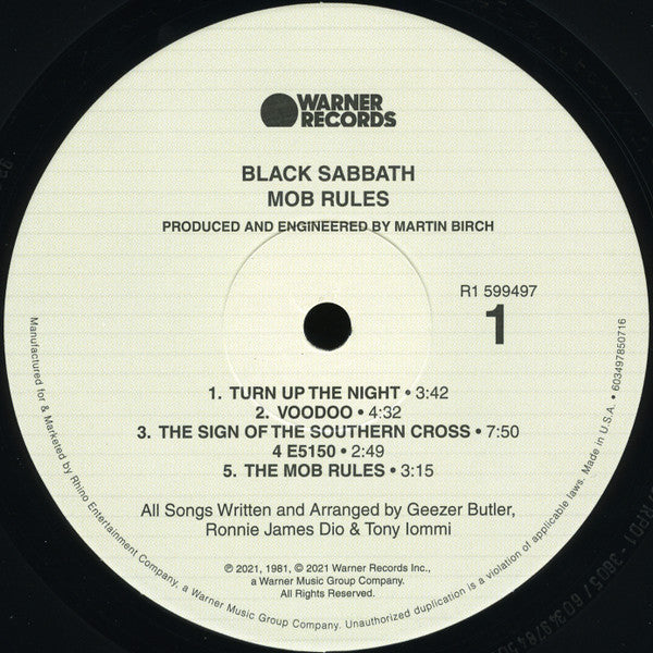 Black Sabbath : Mob Rules (LP,Album,Reissue,Remastered)