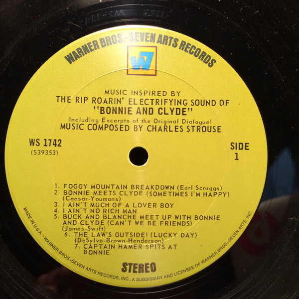 Charles Strouse : Music Inspired By The Rip Roarin' Electrifying Sound Of "Bonnie And Clyde" (The Original Motion Picture Score) (LP,Album,Stereo)