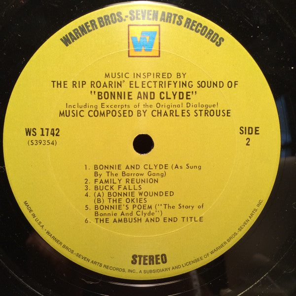 Charles Strouse : Music Inspired By The Rip Roarin' Electrifying Sound Of "Bonnie And Clyde" (The Original Motion Picture Score) (LP,Album,Stereo)