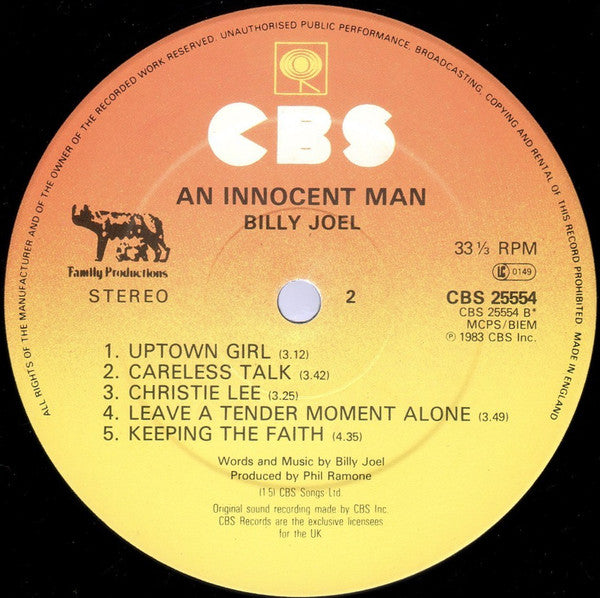 Billy Joel : An Innocent Man (LP,Album,Stereo)