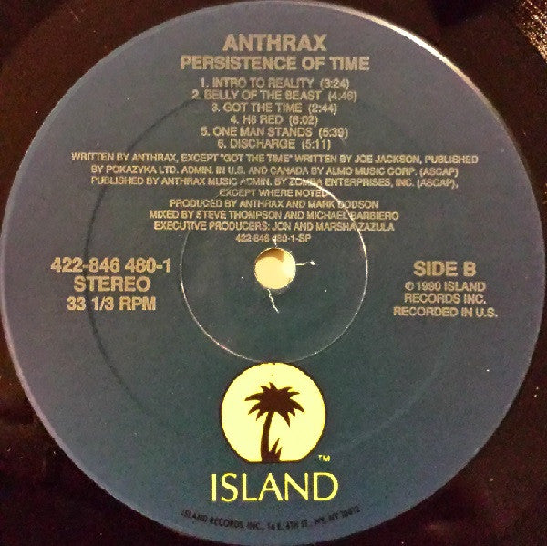 Anthrax : Persistence Of Time (LP,Album)