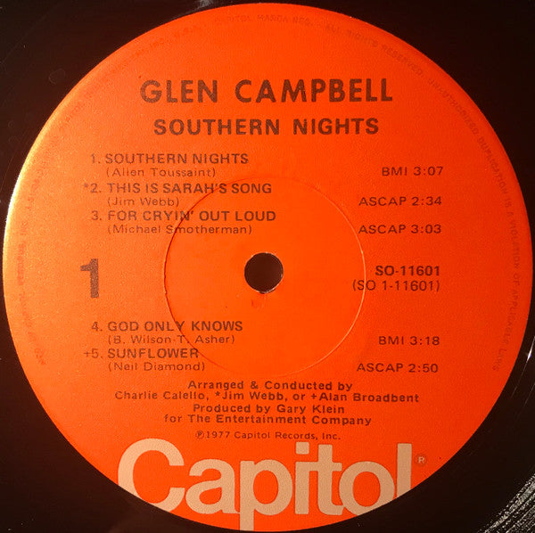Glen Campbell : Southern Nights (LP,Album)
