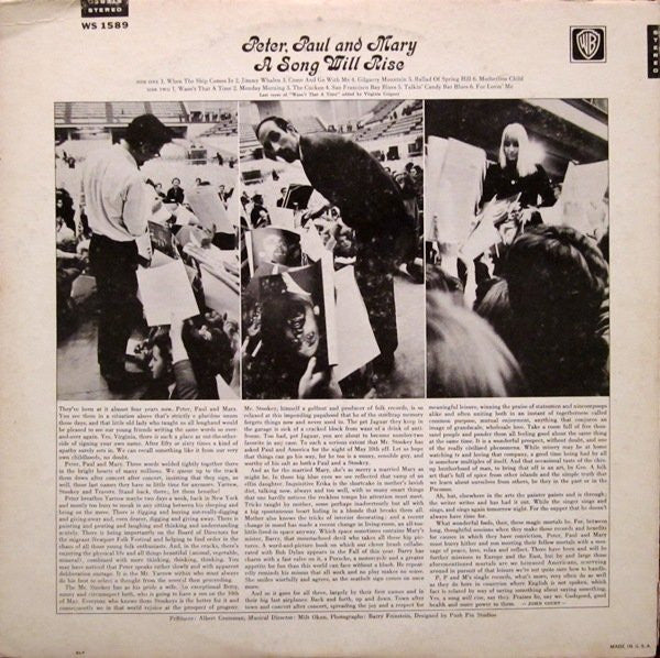 Peter, Paul & Mary : A Song Will Rise (LP,Album,Stereo)