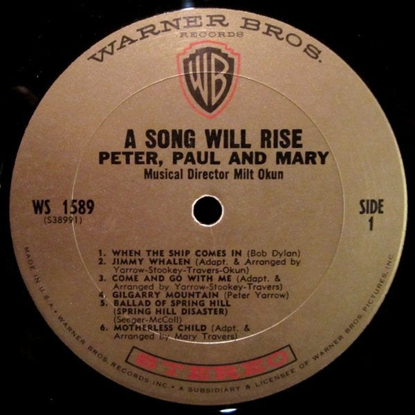 Peter, Paul & Mary : A Song Will Rise (LP,Album,Stereo)