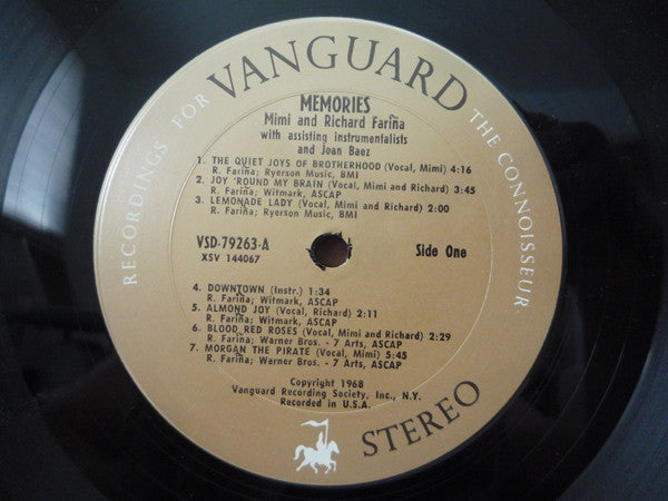 Richard & Mimi Farina : Memories (LP,Album,Stereo)
