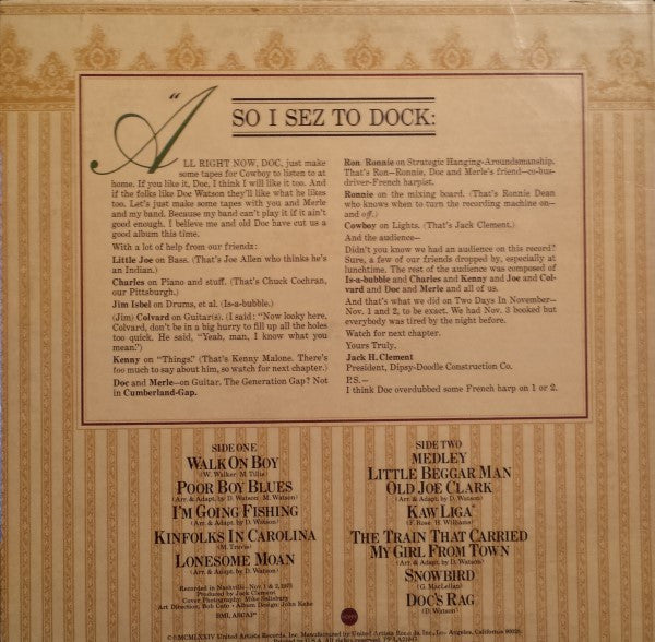 Doc & Merle Watson : Two Days In November (LP,Album)