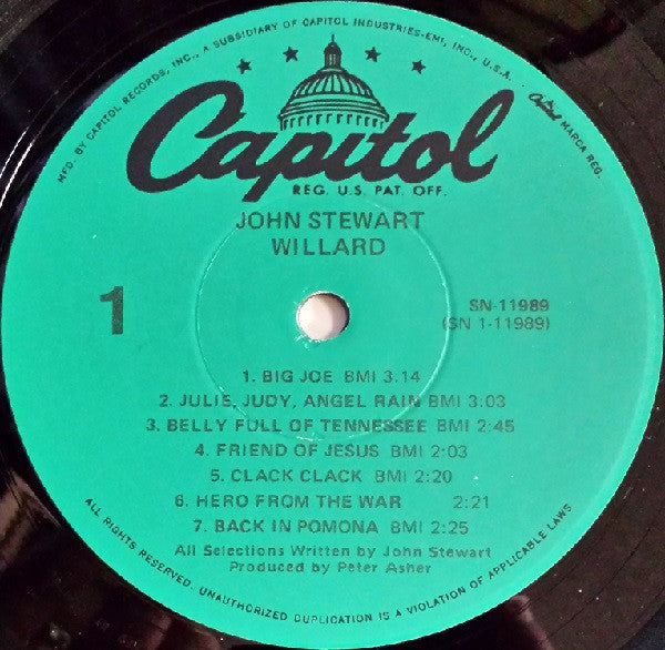 John Stewart (2) : Willard (LP,Album,Reissue)