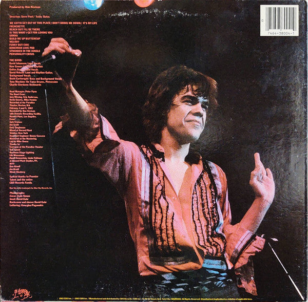 David Johansen : Live It Up (LP,Album,Stereo)