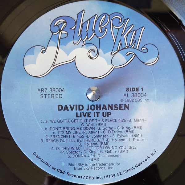 David Johansen : Live It Up (LP,Album,Stereo)