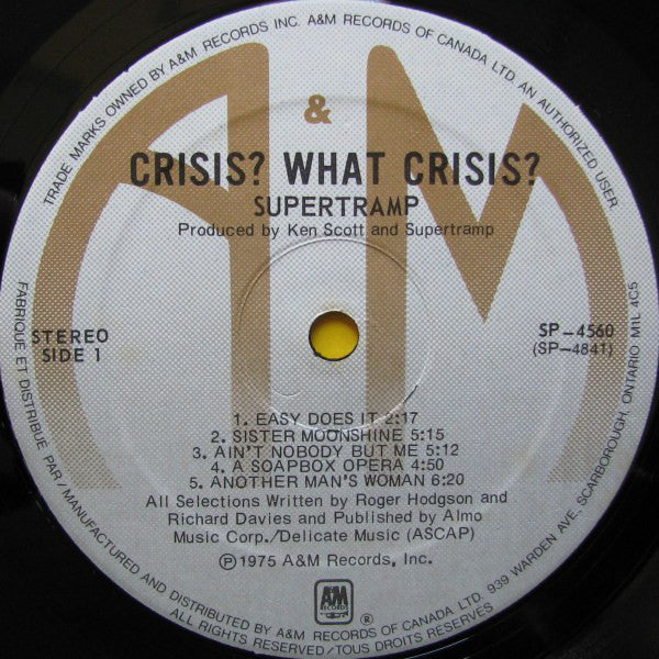 Supertramp : Crisis? What Crisis? (LP,Album,Stereo)