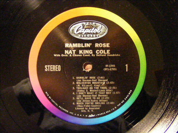 Nat King Cole : Ramblin' Rose (LP,Album,Stereo)