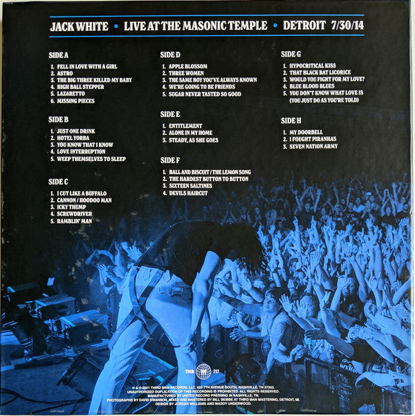 Jack White (2) : Live At The Masonic Temple (LP)
