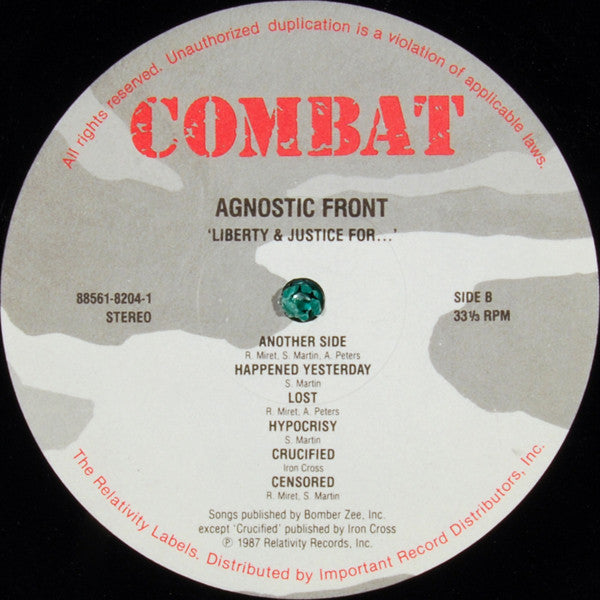 Agnostic Front : Liberty & Justice For... (LP,Album)