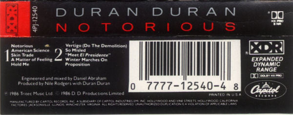 Duran Duran : Notorious (Album)