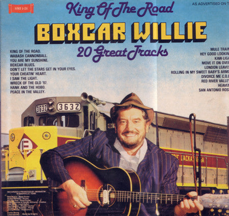Boxcar Willie : King Of The Road 20 Great Tracks (LP,Compilation,Repress,Stereo)