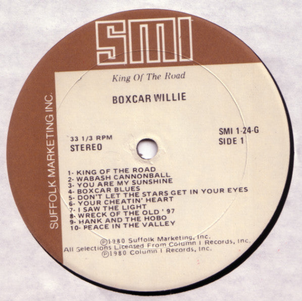 Boxcar Willie : King Of The Road 20 Great Tracks (LP,Compilation,Repress,Stereo)