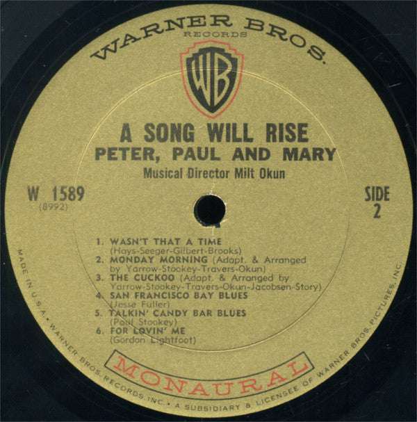 Peter, Paul & Mary : A Song Will Rise (LP,Album,Repress,Mono)