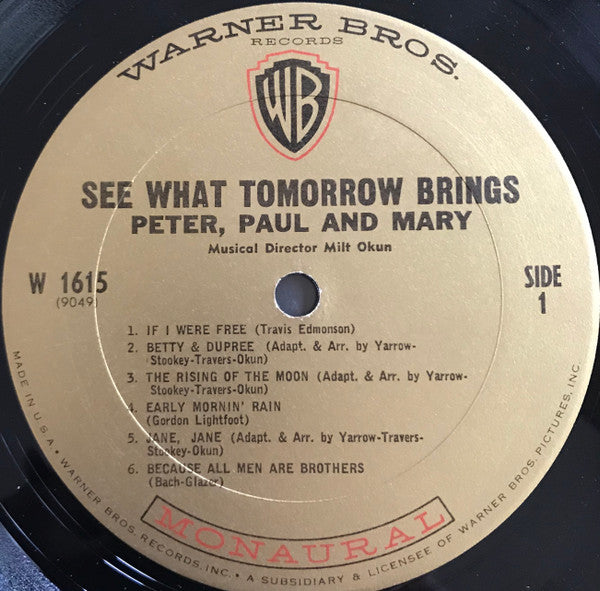 Peter, Paul & Mary : See What Tomorrow Brings (LP,Repress,Mono)