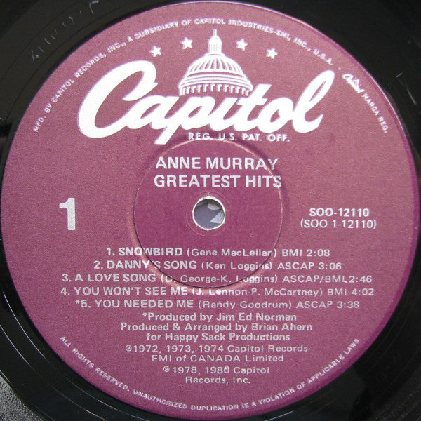 Anne Murray : Anne Murray's Greatest Hits (LP,Compilation,Stereo)