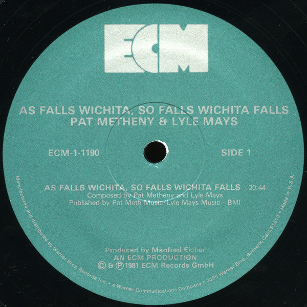 Pat Metheny & Lyle Mays : As Falls Wichita, So Falls Wichita Falls (LP,Album,Stereo)