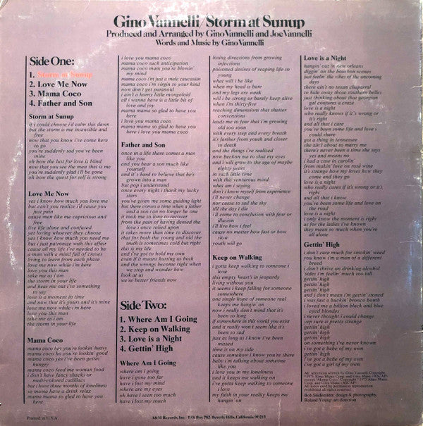 Gino Vannelli : Storm At Sunup (LP,Album)