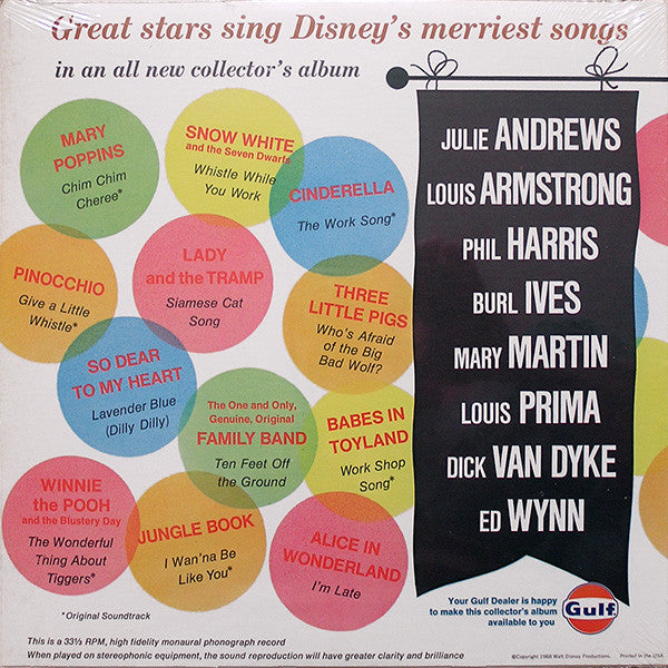Various : Walt Disney's Merriest Songs (LP,Album,Compilation,Mono)