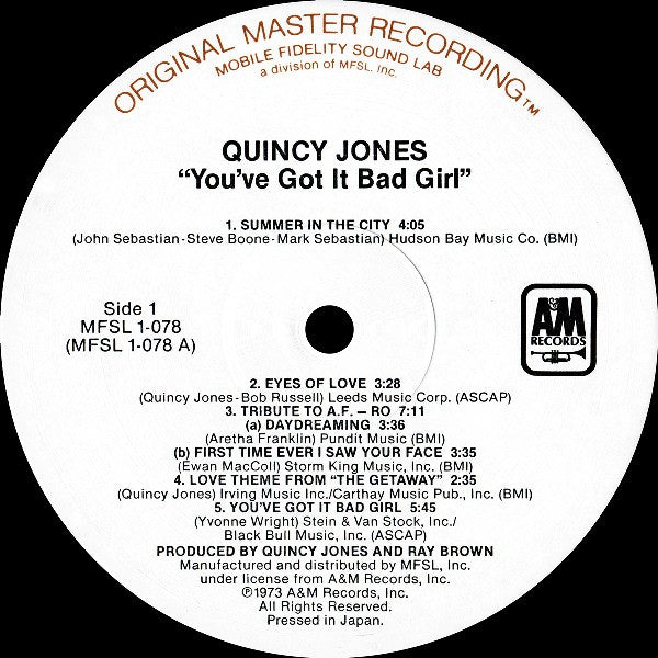 Quincy Jones : You've Got It Bad Girl (LP,Album,Reissue,Remastered,Stereo)